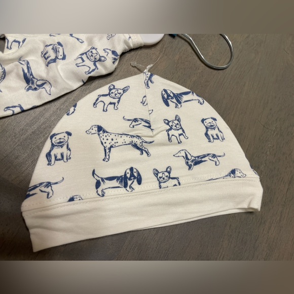 🐶 NEW! • Little Me • Bamboo Zipper Sleeper with Hat 🐕 6 months - Picture 2 of 7